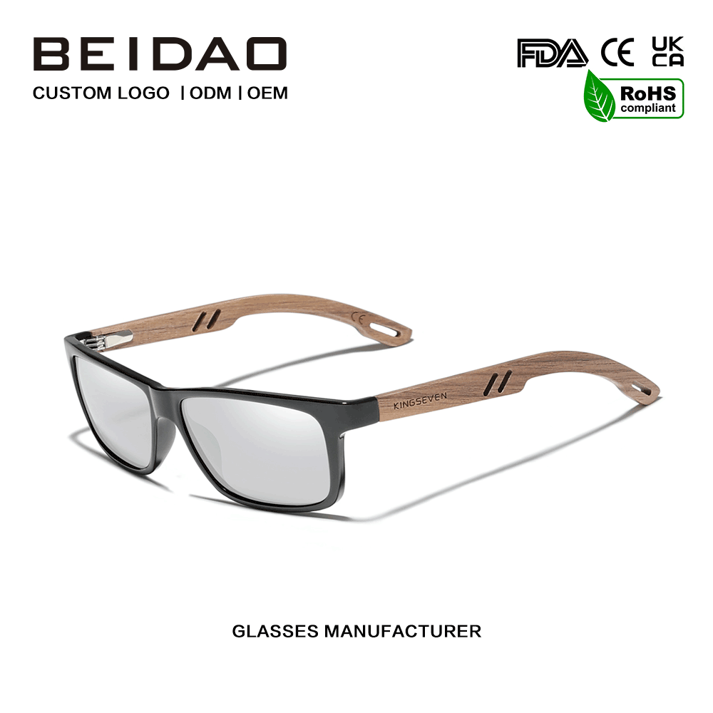 Gafas de sol con montura de nogal hechas a mano de diseñador