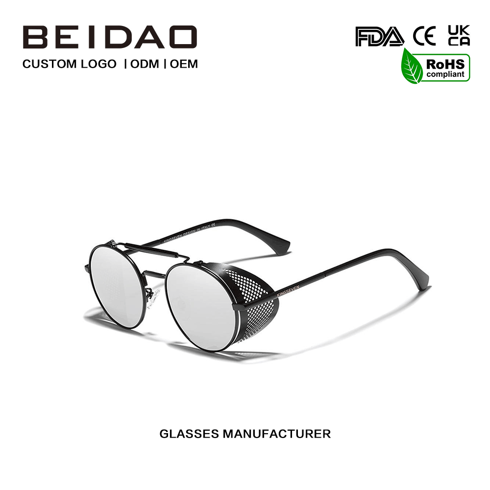 Nuevas gafas de sol redondas de alta calidad con montura de aleación de diseñador