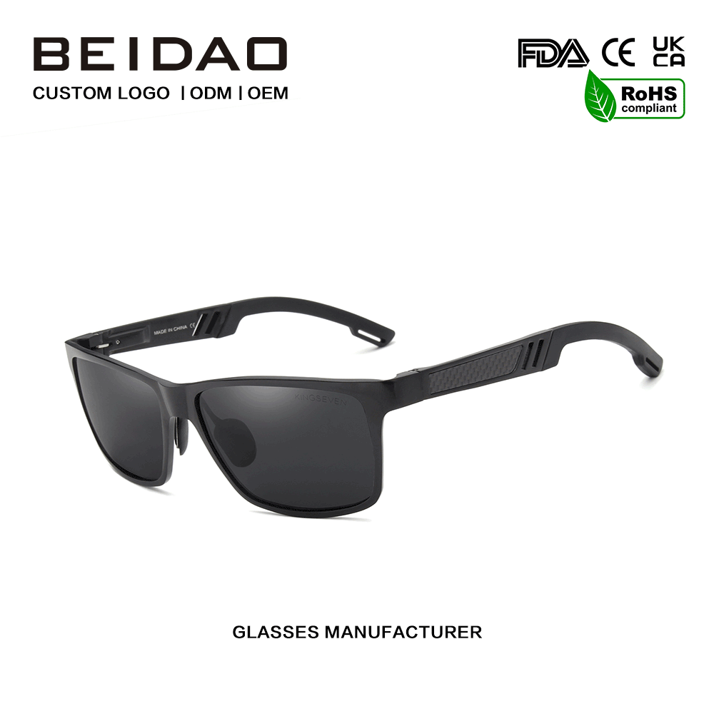 Gafas de sol rectangulares polarizadas de diseñador para exteriores para hombres