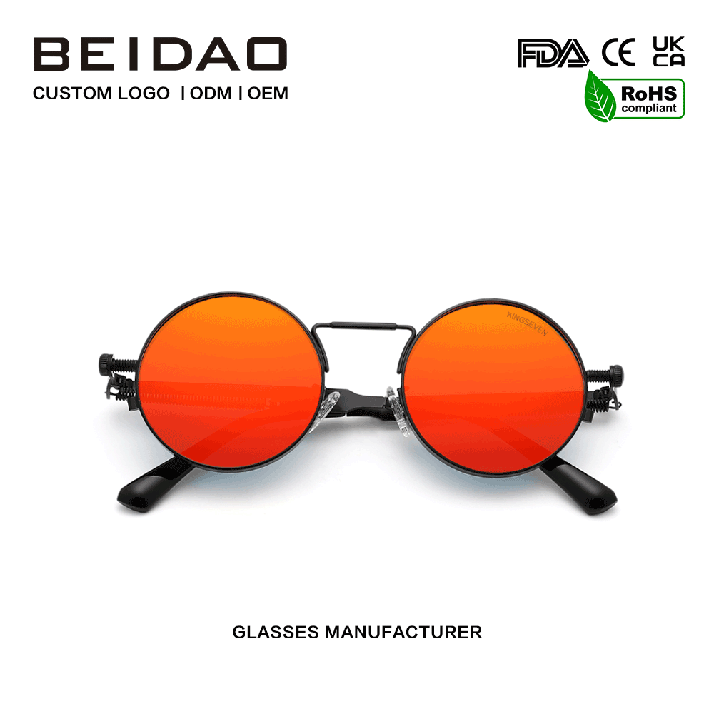 Gafas de sol polarizadas con montura metálica y protección UV400 en color rojo de diseñador