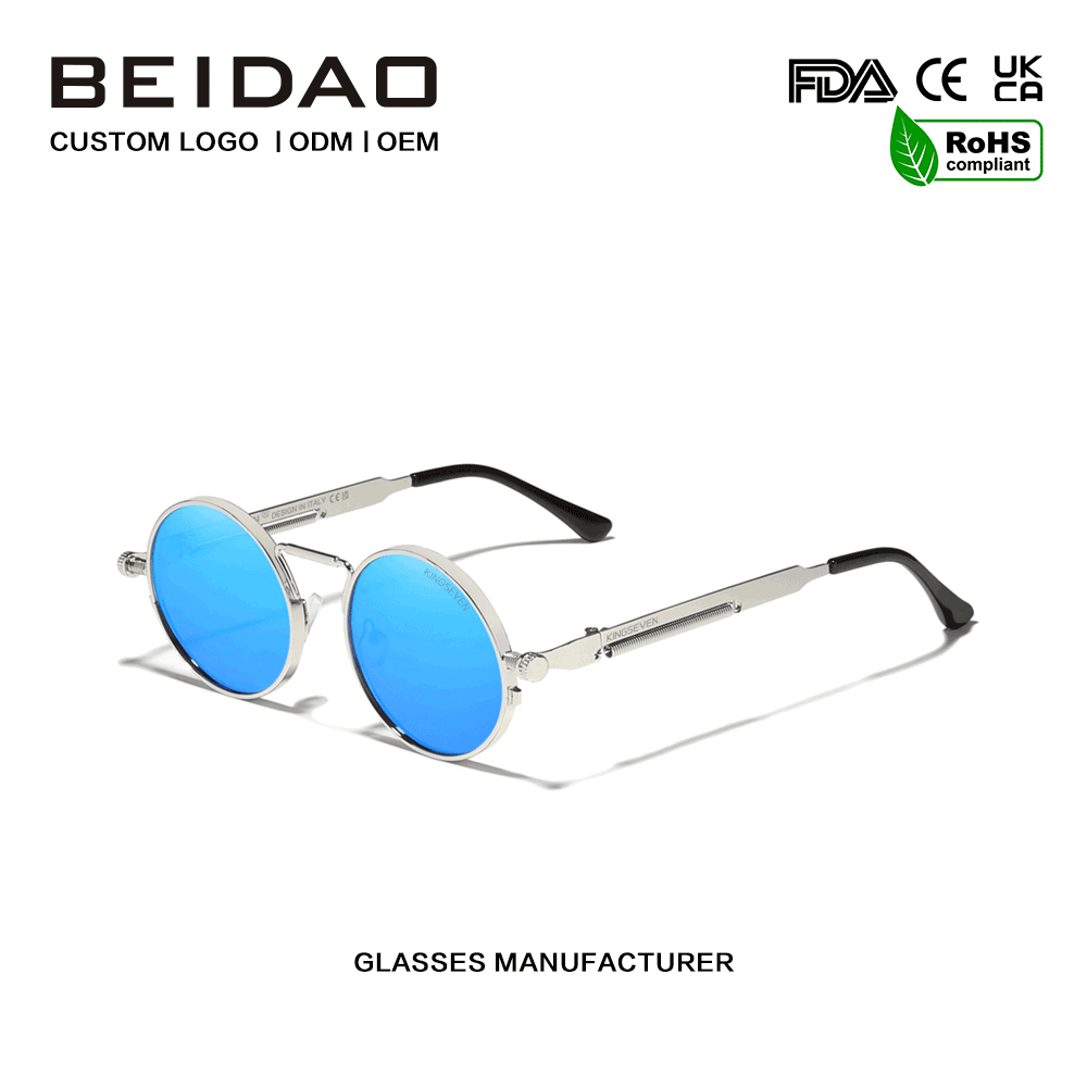Gafas de sol polarizadas con montura metálica y protección UV400 de diseñador