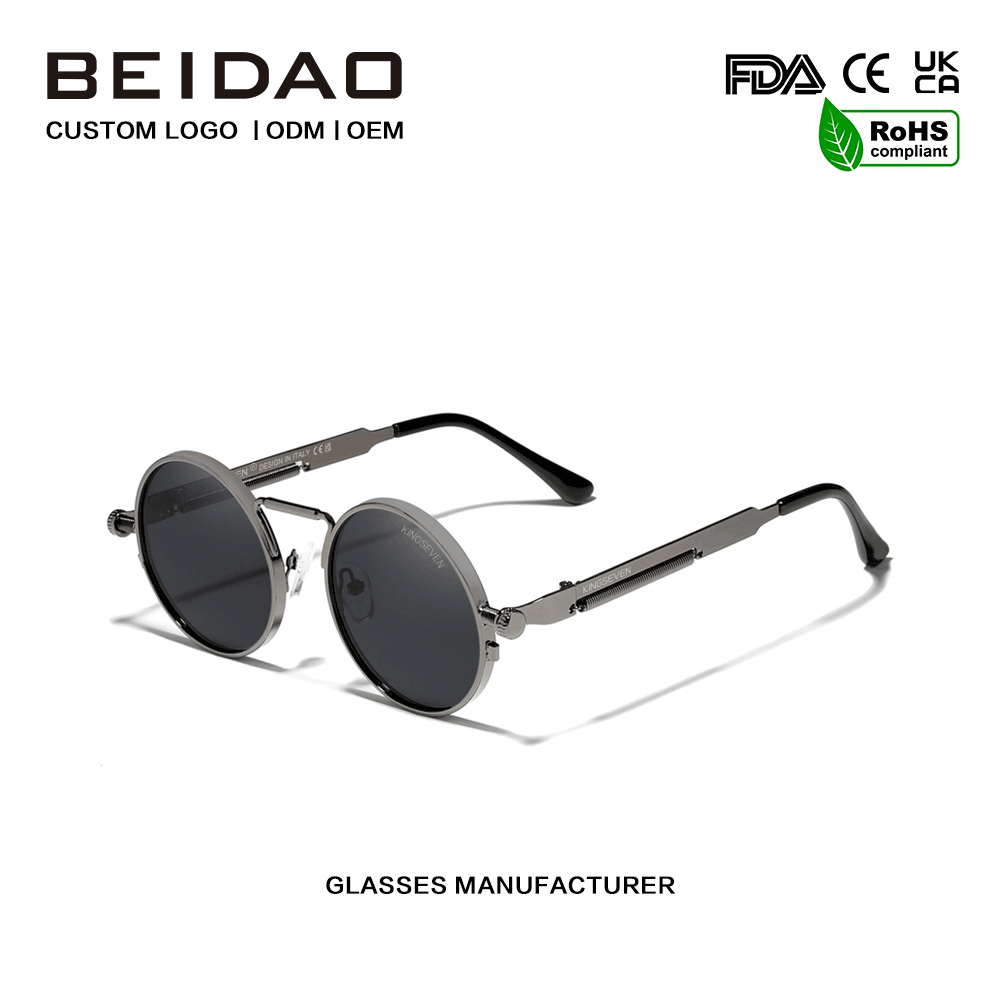 Gafas de sol polarizadas de metal vintage con protección UV400 de diseñador