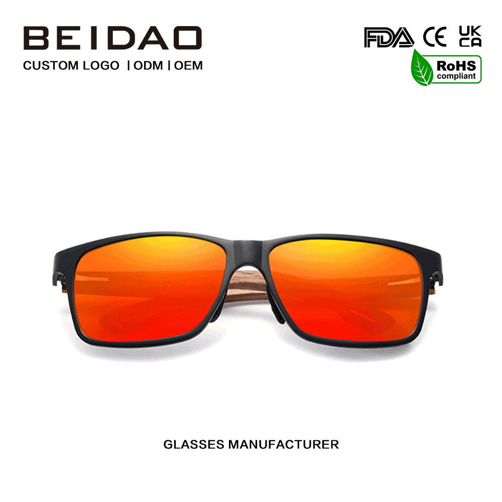 Gafas de sol polarizadas antirradiación hechas a mano de madera de diseñador
