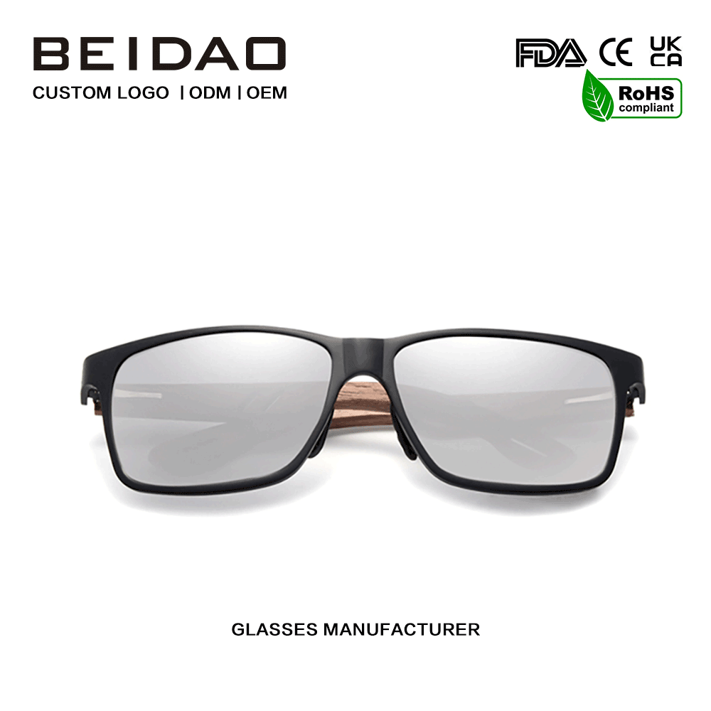 Gafas de sol TR90 polarizadas hechas a mano de madera de diseñador