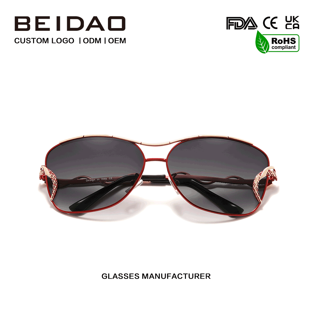 Elegantes gafas de sol polarizadas vintage con montura completa y degradado para mujer