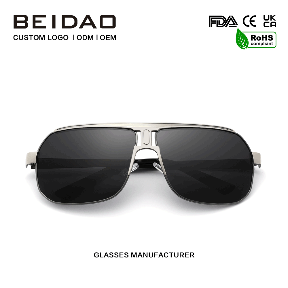 Gafas de sol de protección UV400 con montura de aleación grande de moda