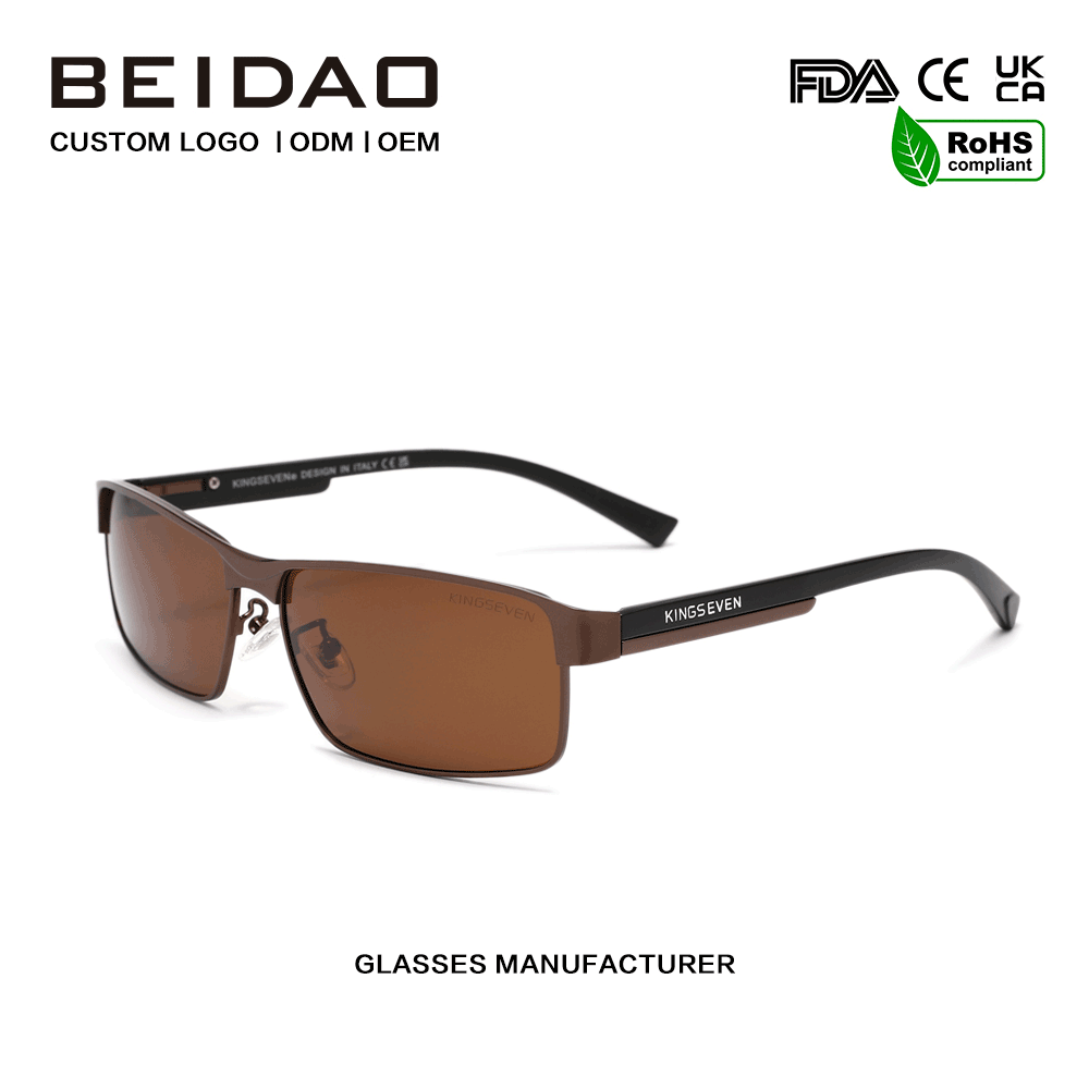 Para gafas de sol deportivas al aire libre polarizadas TAC marrones unisex