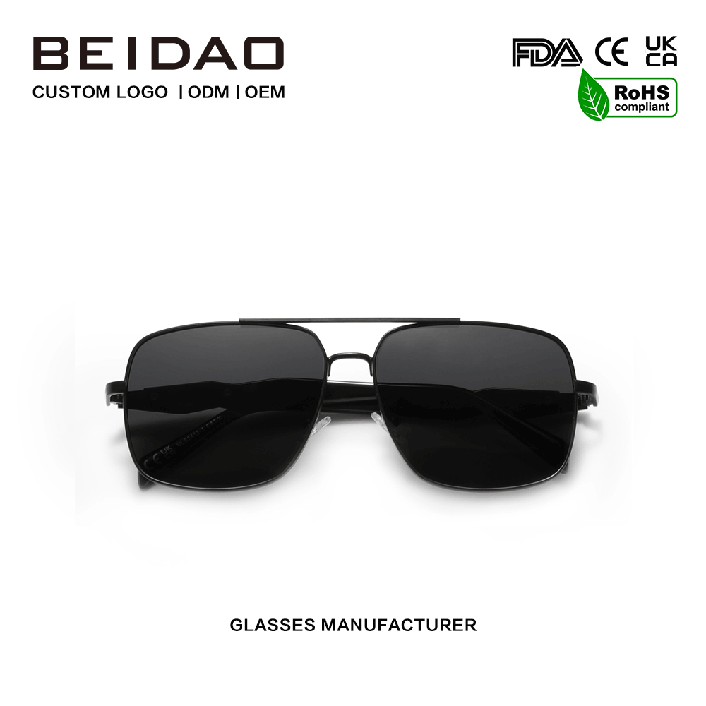 Gafas de sol antirradiación UV400 con montura de aleación de metal de alta calidad