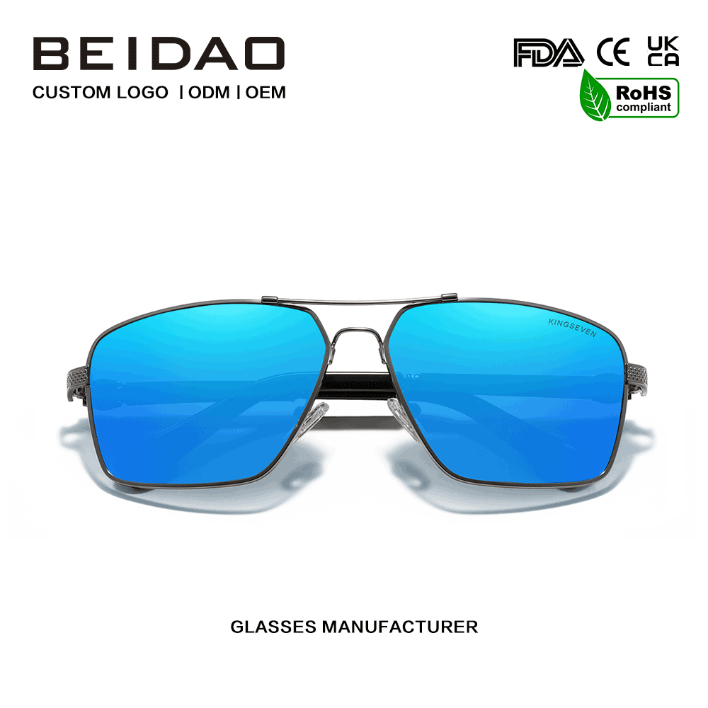 Gafas de sol cuadradas de alta calidad con lentes azules para conducir al aire libre