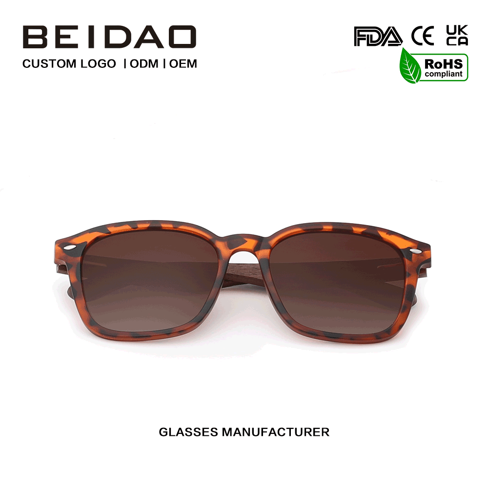 Gafas de sol polarizadas con montura TR90 de madera Wlanut de alta calidad