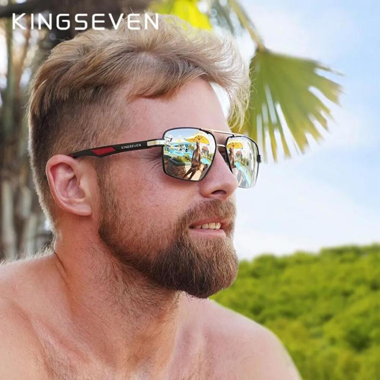 Gafas de sol cuadradas de aluminio y magnesio para hombre