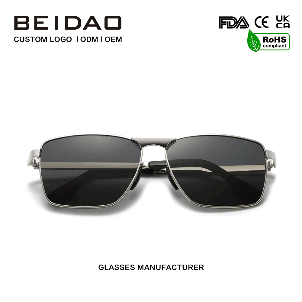 Gafas de sol con lentes TAC UV400 cuadradas de aleación de lujo para conducir