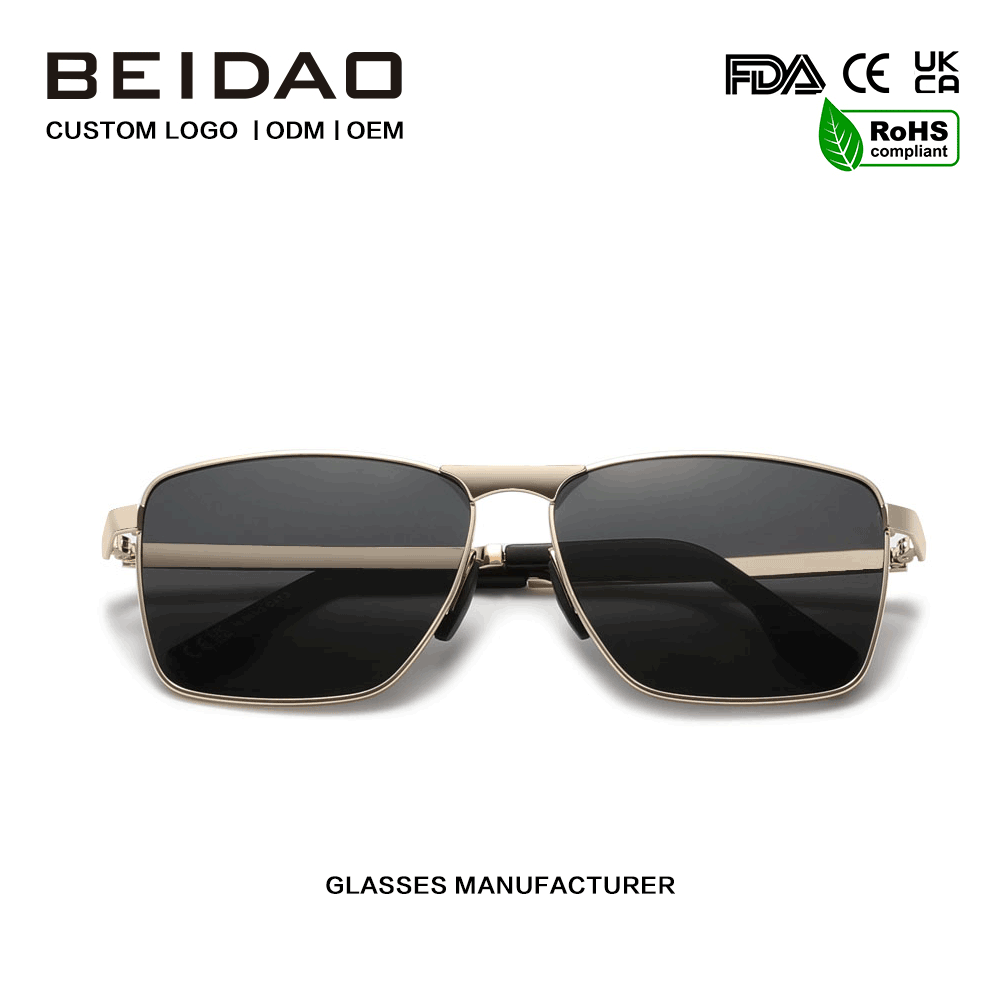 Gafas de sol con lentes TAC UV400 cuadradas de aleación de lujo para unisex