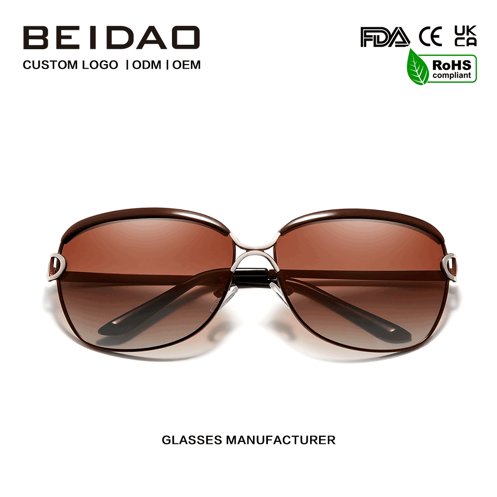 Gafas de sol degradadas polarizadas de gran tamaño de lujo para mujer