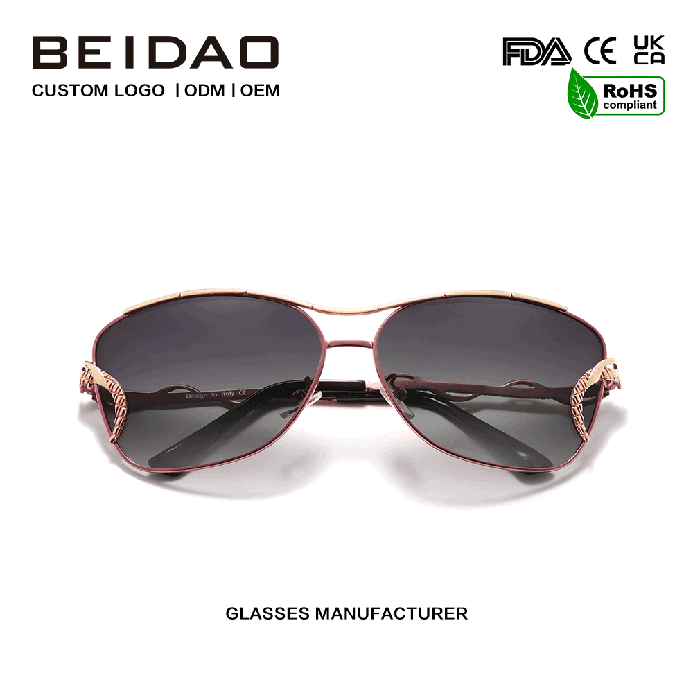 Gafas de sol polarizadas con degradado de borde completo vintage de lujo
