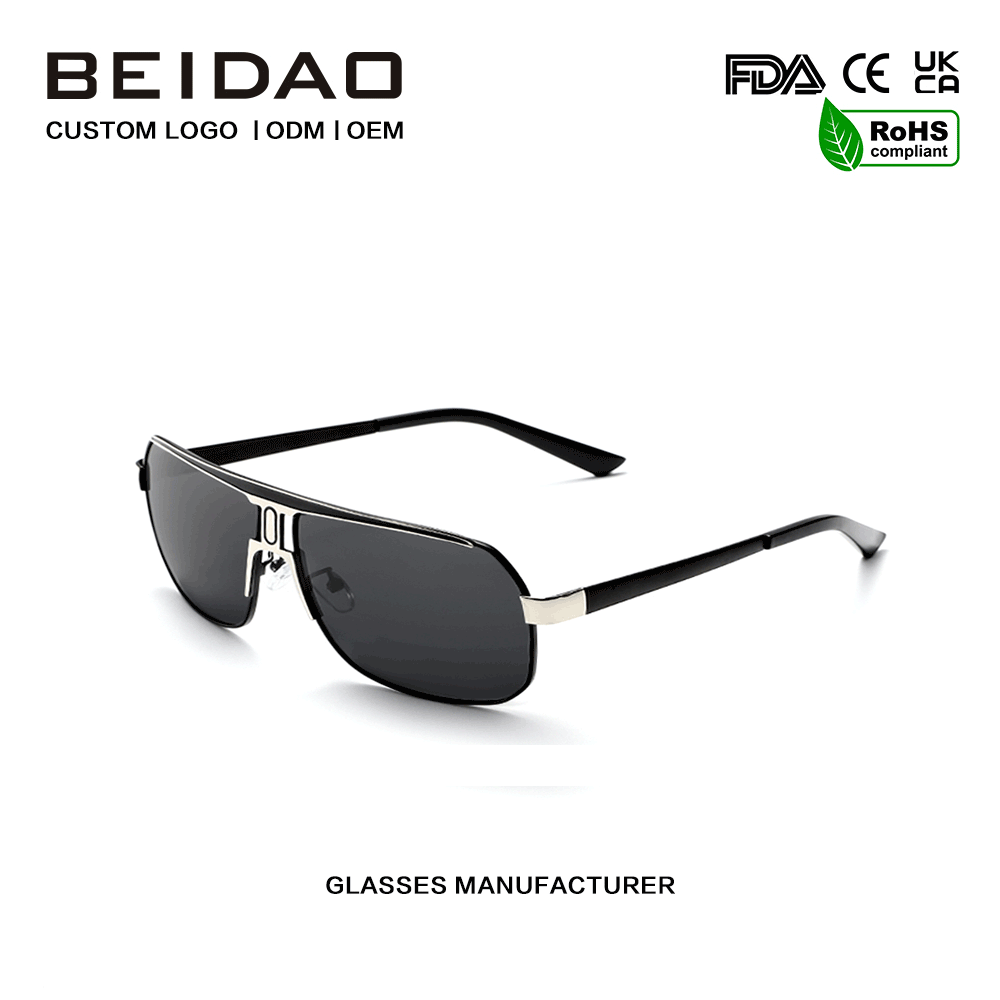 Gafas de sol modernas con montura de aleación grande y protección UV400 para hombres y mujeres