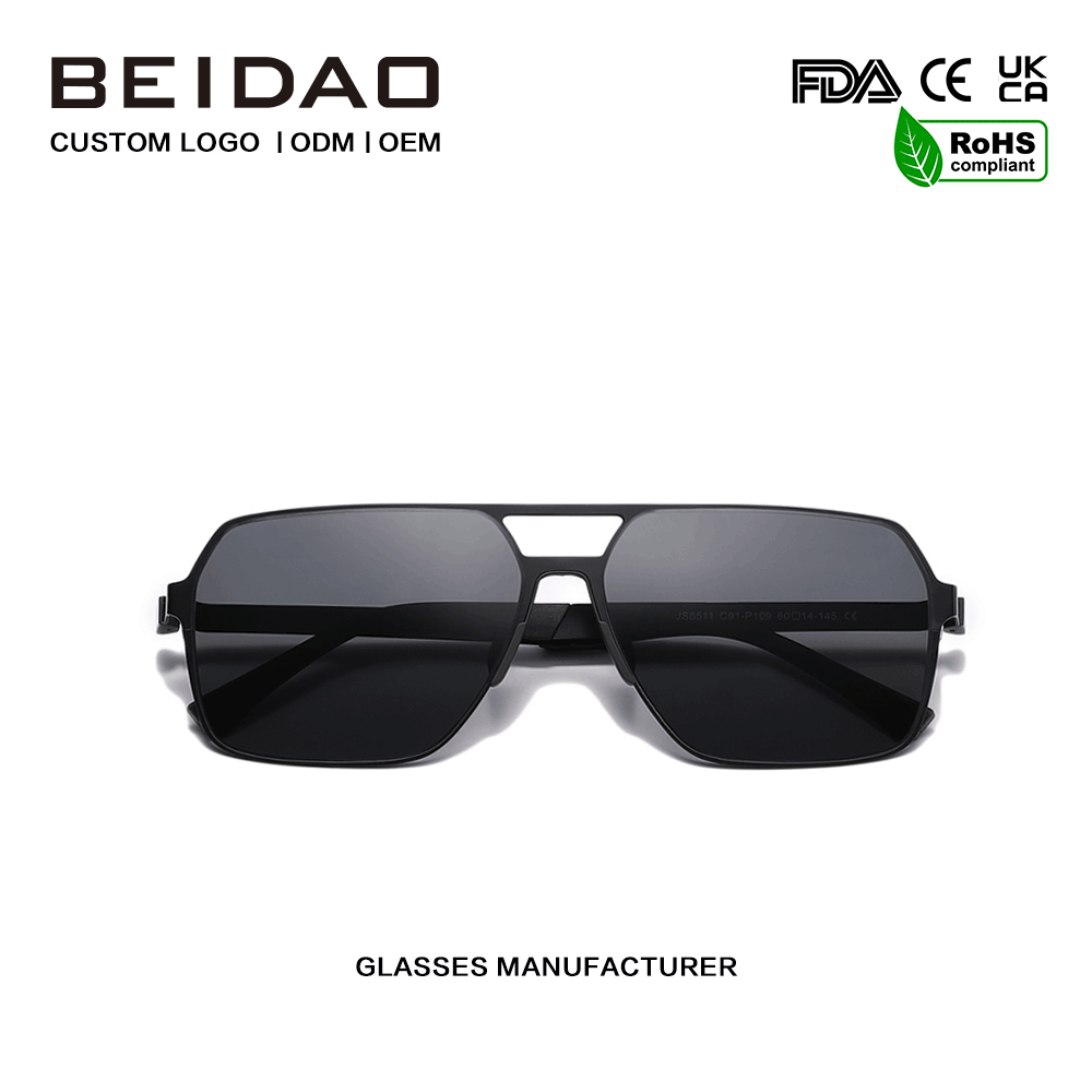 Gafas de sol cuadradas de gran tamaño, de acero inoxidable, modernas y duraderas