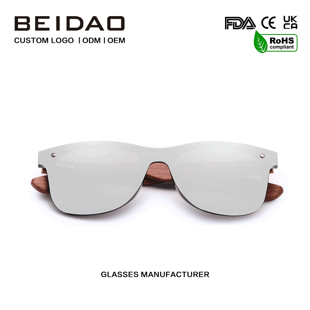 Gafas de sol polarizadas plateadas de madera de Bubinga originales y modernas