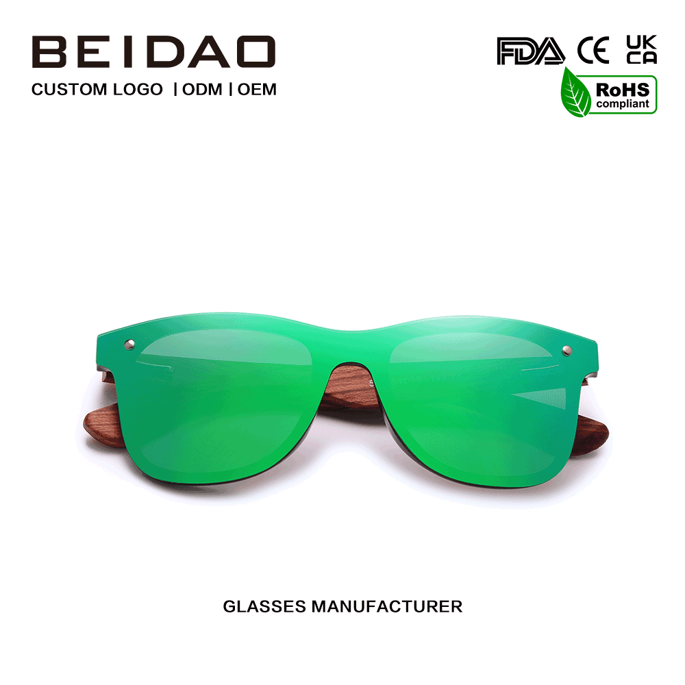 Gafas de sol polarizadas plateadas de madera de Bubinga, originales y modernas, para conducir