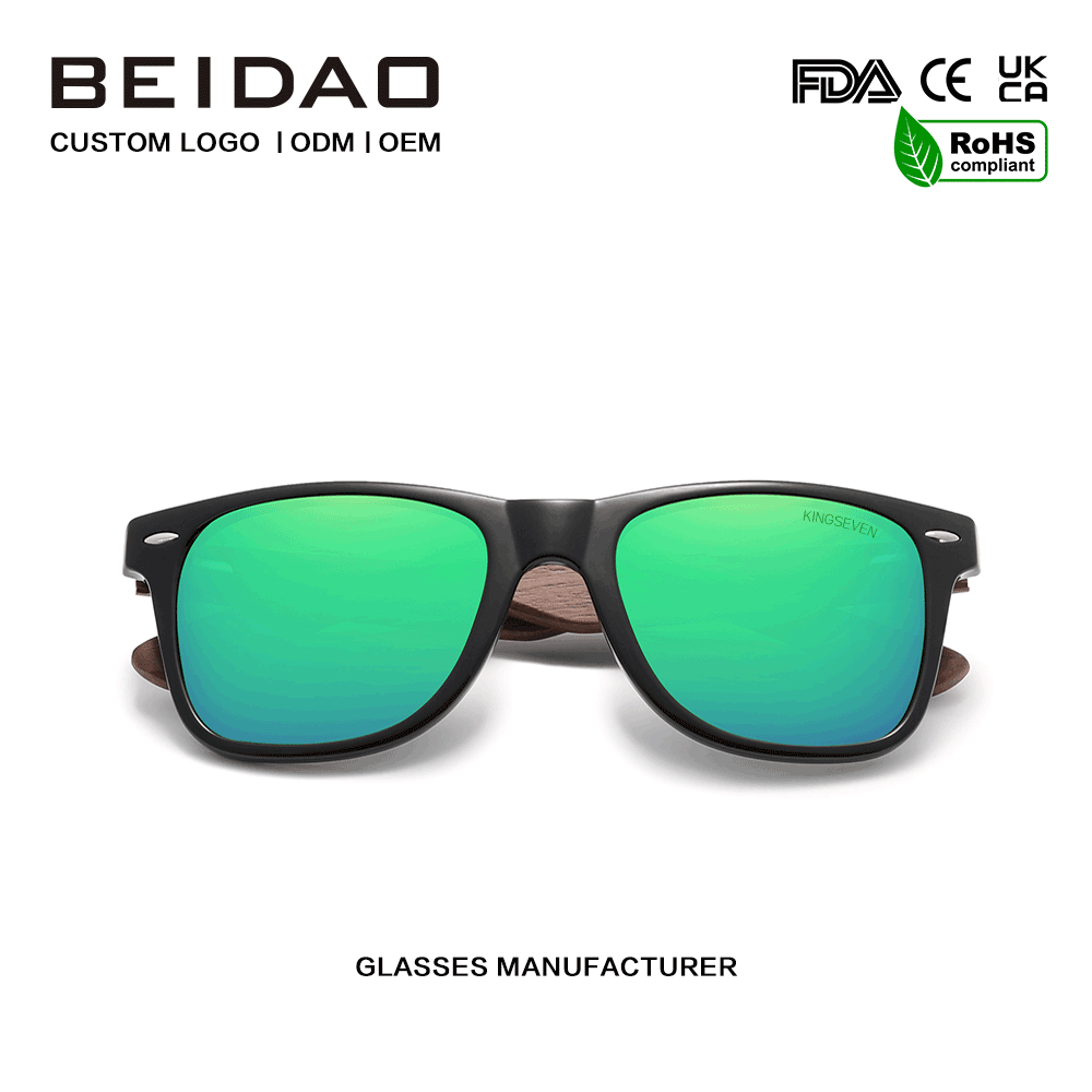 Gafas de sol modernas con protección UV400 polarizadas de nogal para hombre