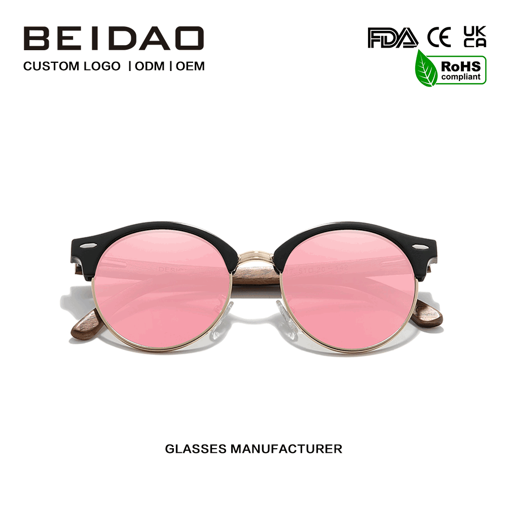 Gafas de sol modernas con protección UV400 de madera de nogal para conducir