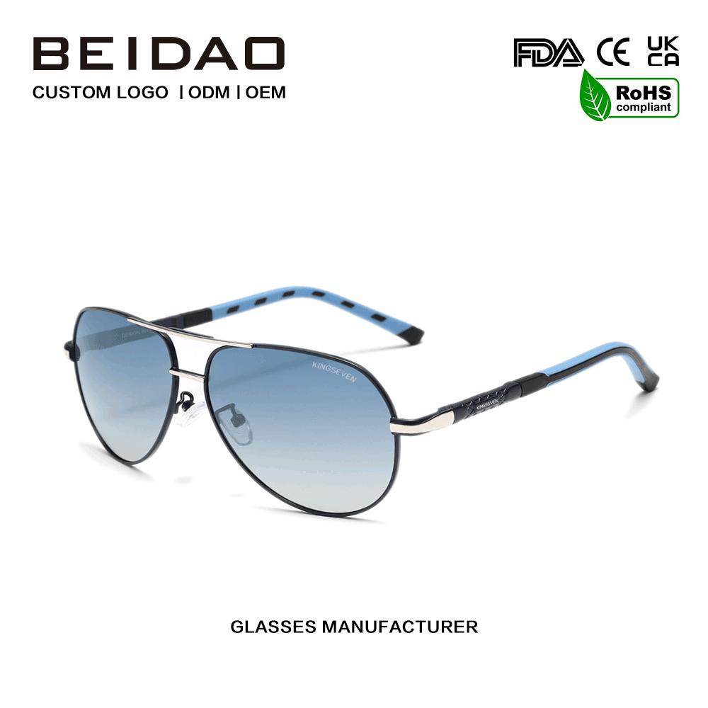 Gafas de sol de moda UV400 con marco de aleación degradado de nuevo diseño