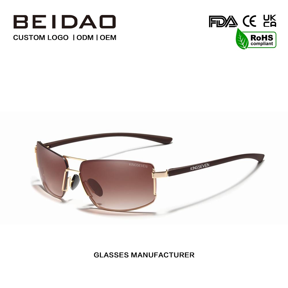 Gafas de sol polarizadas de aluminio cuadradas vintage unisex