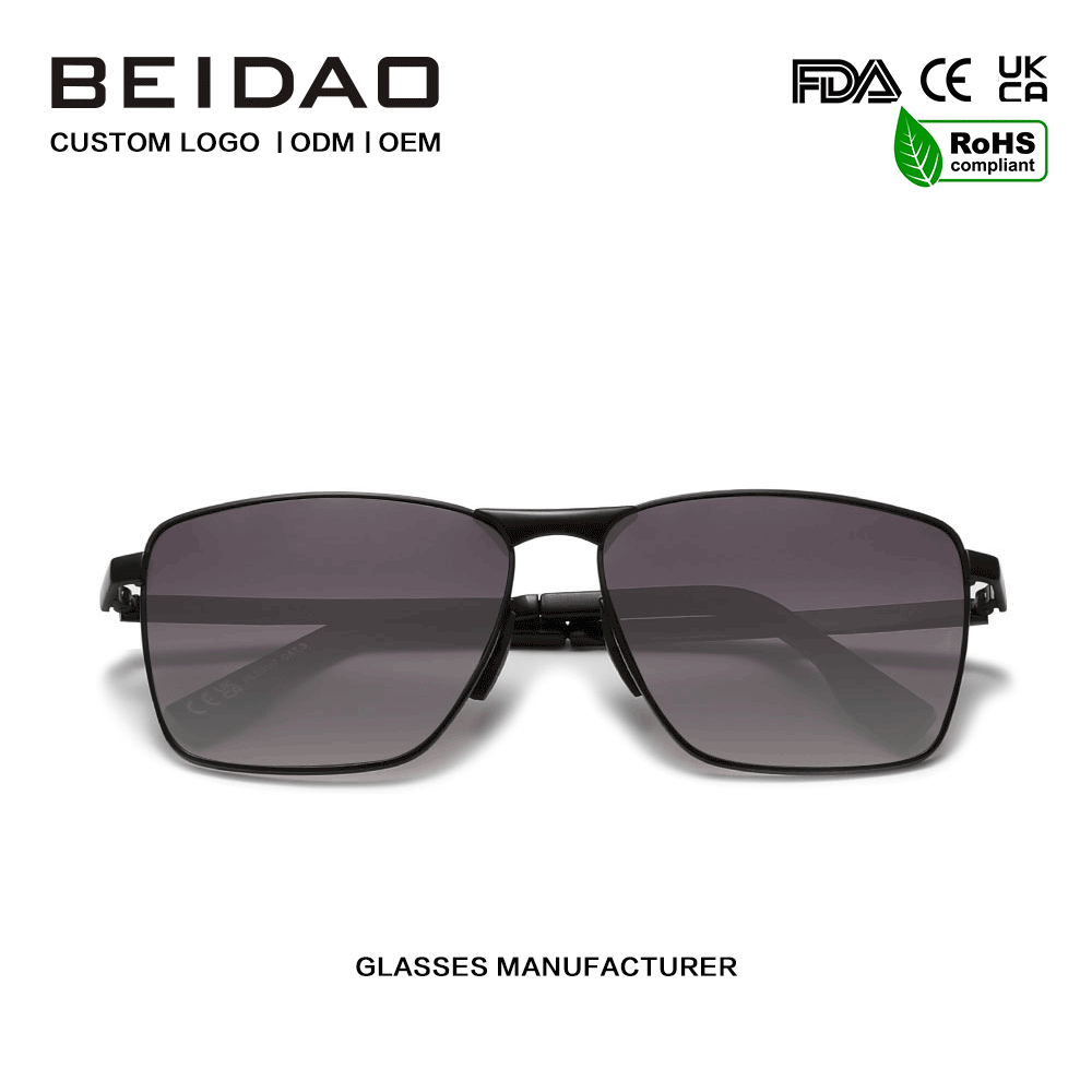 Gafas de sol con protección UV400 rectangulares en gris degradado vintage