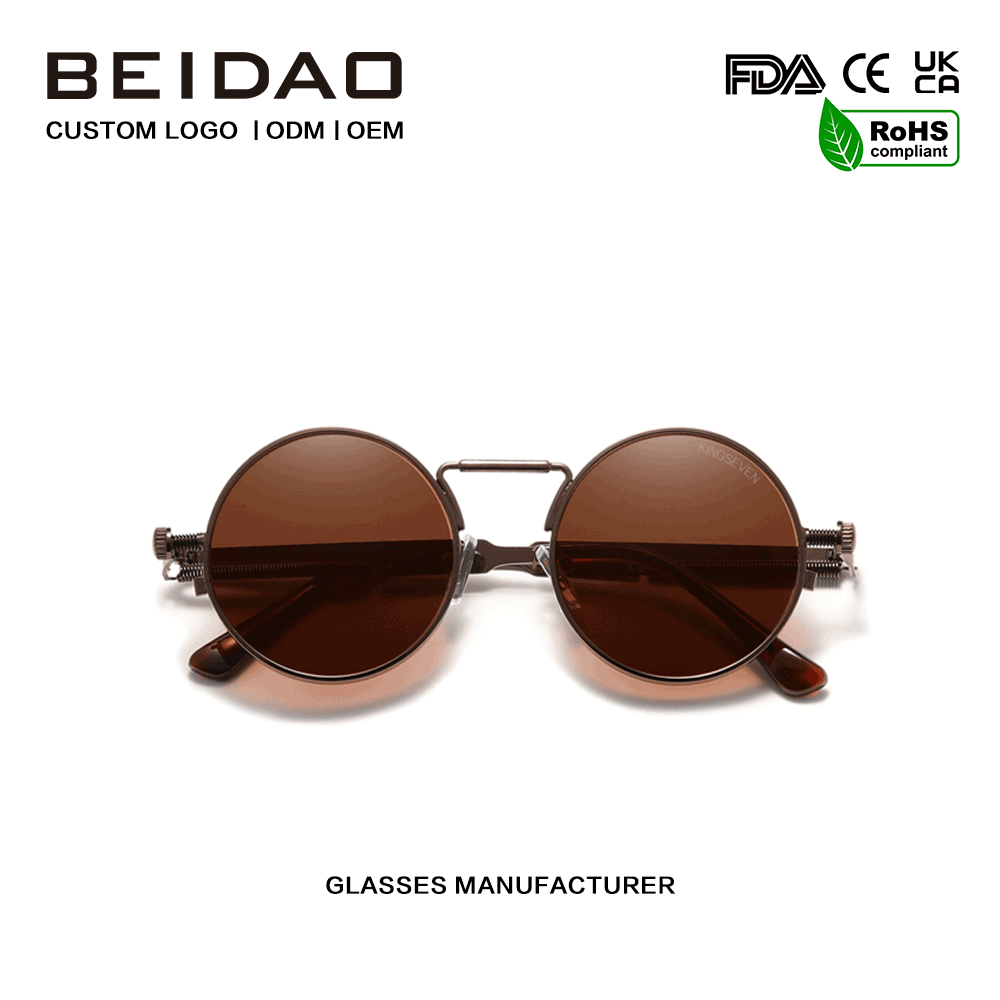 Gafas de sol de metal vintage polarizadas Steampunk vintage para hombre