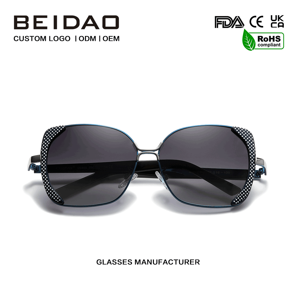 Gafas de sol degradadas polarizadas extragrandes de lujo para mujer