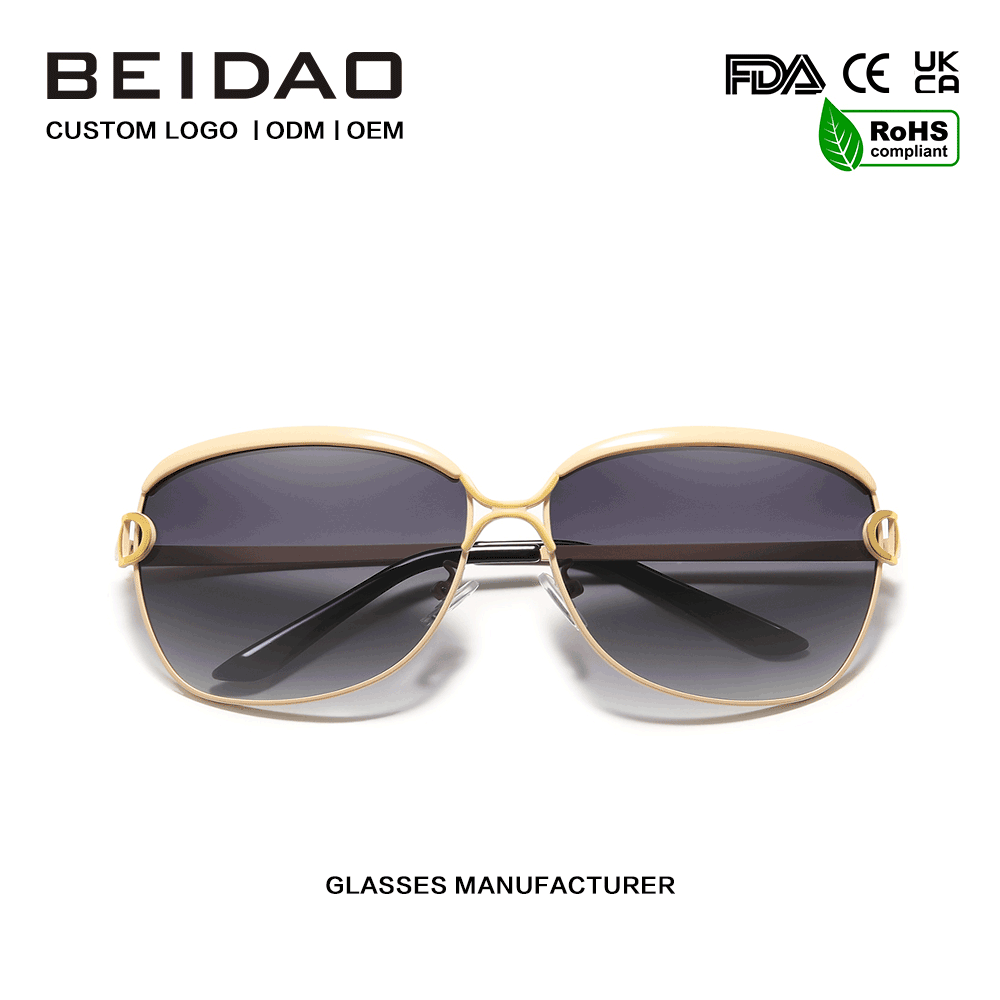 Gafas de sol degradadas polarizadas retro de gran tamaño para mujer